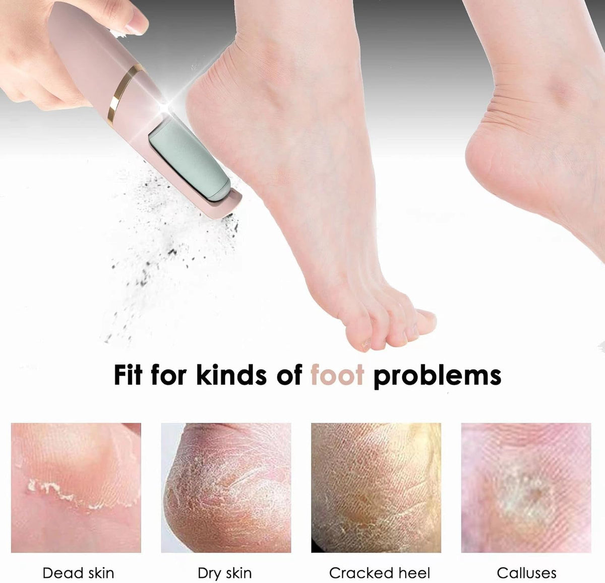 Electric Pedicure Foot File Callus Remover Rechargeable Foot Scrubber product image 7