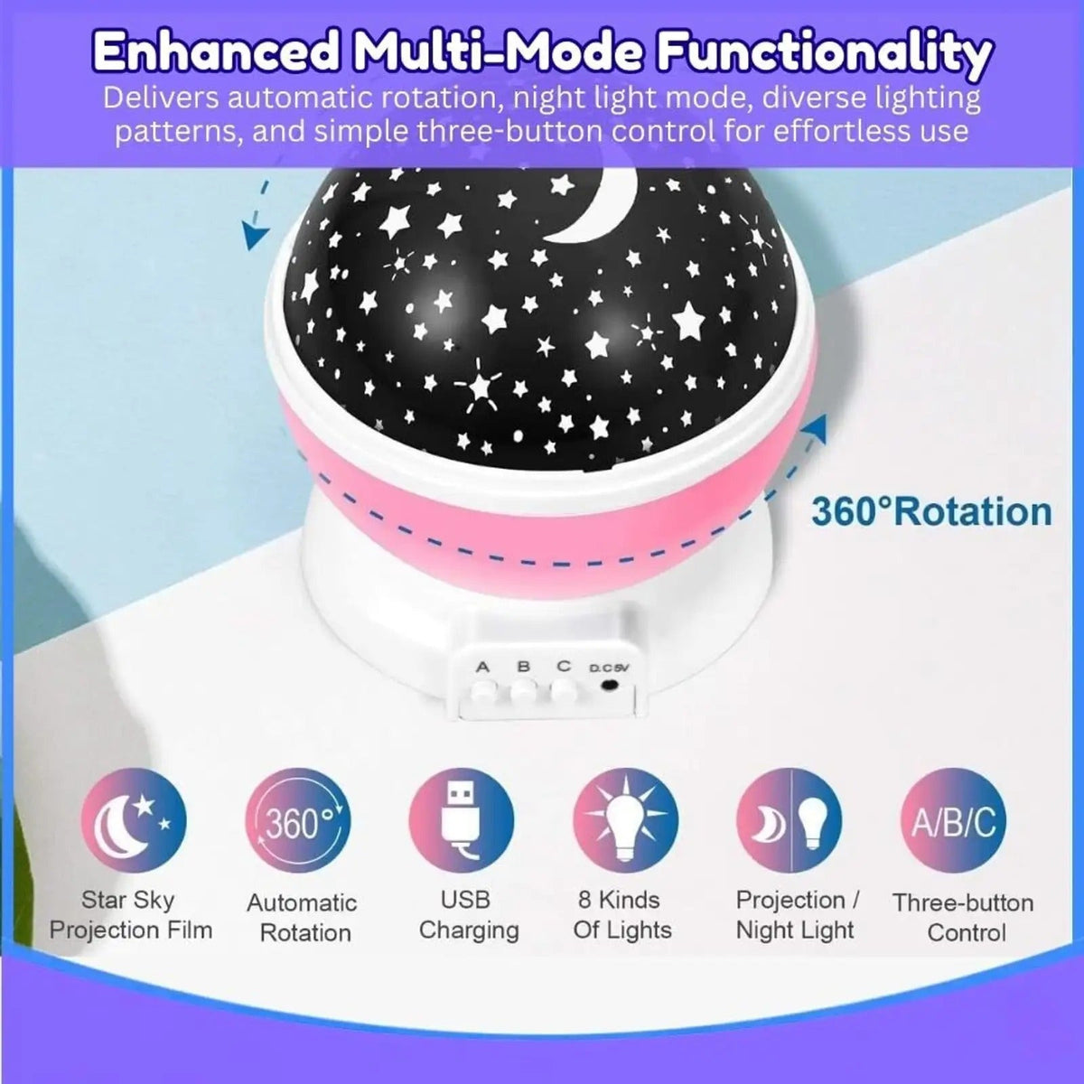 LED Galaxy Moon Lamp Starry Sky Rotating Projection product image 7
